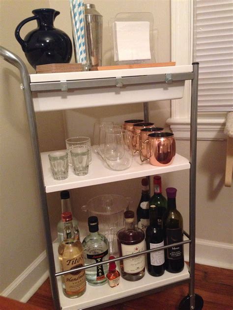 Ikea Bygel Utility Cart Turned Bar Cart