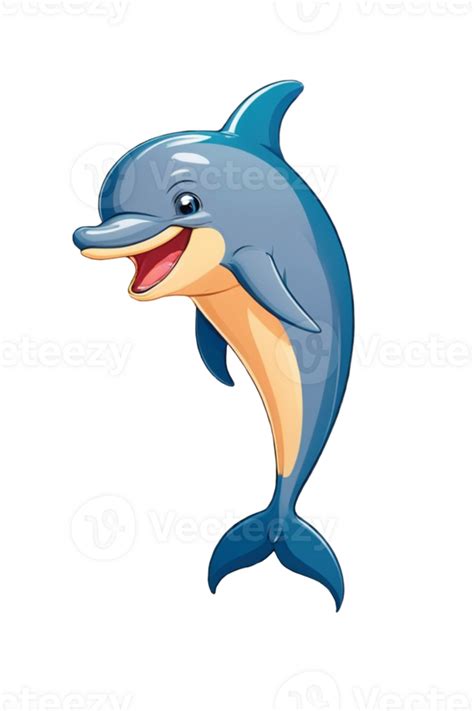 Ai Generated Cute Cartoon Dolphin Illustration 36010659 Png