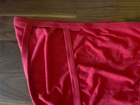 Hanes Red PICOT BAND VINTAGE RARE STRING BIKINI PANTI Gem