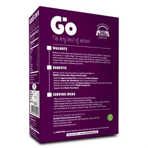 Go Organic Light Halves Walnuts Without Shell Packaging Size G At