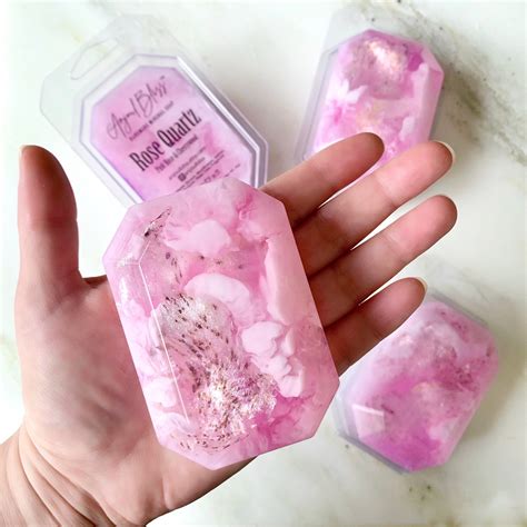 Rose Quartz Gemstone Soap 4oz Faceted Mineral Soap Bar Etsy