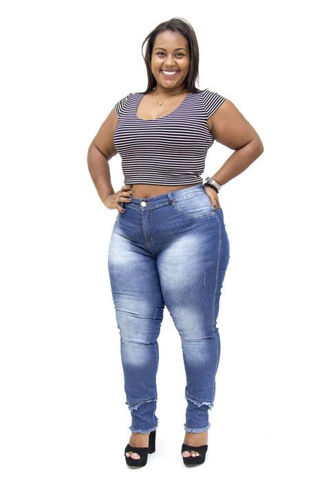 Calça Jeans Plus Feminina Size Azul Cheris Hot Pants Ane Jeans Anos
