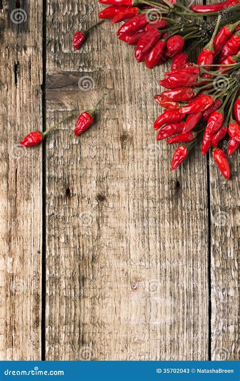 Red Hot Chili Peppers Over Wooden Background Stock Image Image Of Cook Paprika