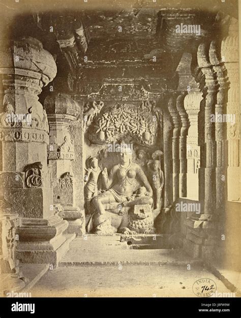 Durga Image At South End Of Verandah Of The Indra Sabha Rock Cut Temple