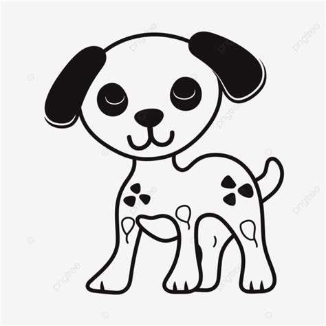 Desenho De Um Cachorro Dálmata Com Esboço De Orelhas E Patas Vetor PNG ...