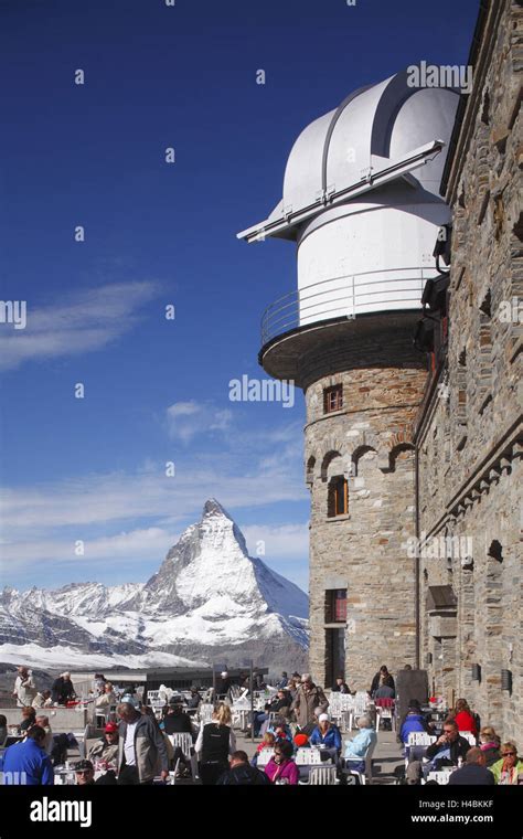 Switzerland Valais Zermatt View From Gornergrat To The Kulm Hotel