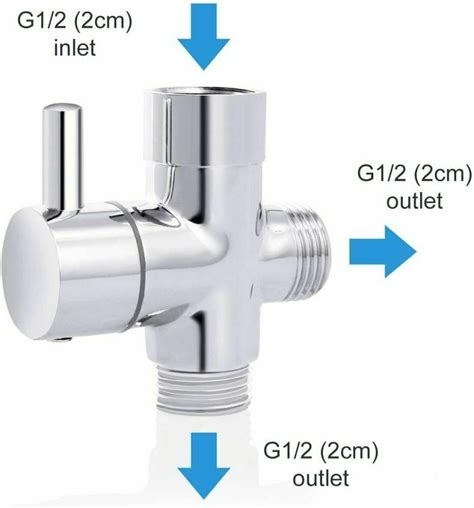 3 Way Shower Head Diverter Valve Sprayer Arm Mount G12 T Adapter Diverter In 2022 Shower