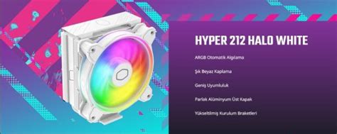 Cooler Master Hyper 212 Halo White Edition CPU Hava Soğutucu Gaming