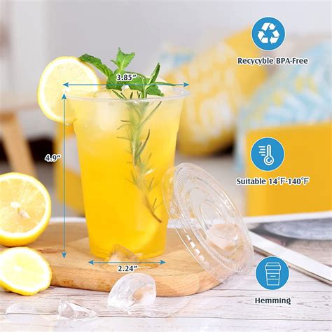 Tashibox Oz Disposable Plastic Cups With Flat Lids Sets