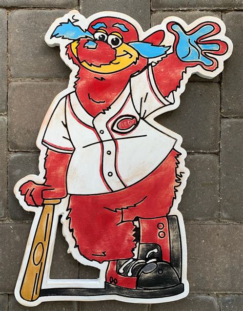 Cincinnati Reds Gapper Mascot Wooden Wall Hanging Sign Etsy