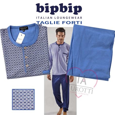 Pigiama Da Uomo Taglie Forti Con Giacca Cardigan Serafino Bip Bip 2401