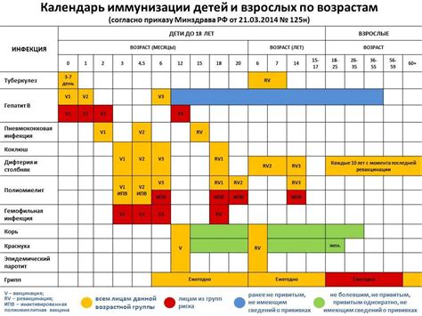 Календарь прививок детям до 1 года (в России)
