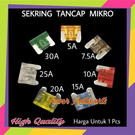 Jual Fuse Sekring Tancap Dx Mikro Micro Sikring Tancap Mini Kecil