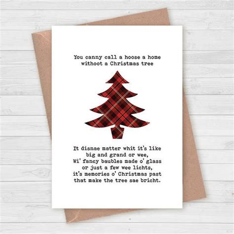 Scottish Christmas Card Poem Tartan Christmas Card Etsy Christmas