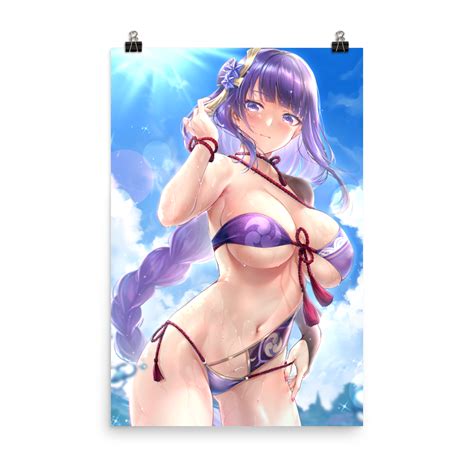 Genshin Impact Raiden Shogun Swimsuit Naked Anime Poster The Kato Collection