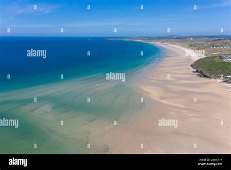 Aerial Photograph Of Hayle Beach Cornwall England Stock Photo Alamy