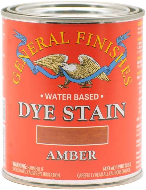 General Finishes Water Based Dye 1 Pint Amber Water Based Household Wood Stains