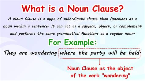 Noun Clause Meaning Definition With Examples In Nouns What