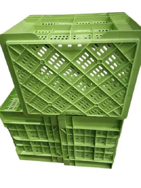 Green Vegetable Plastic Crate Outer Dimension Lxwxh X X