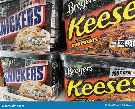 Retail Store Ice Cream Section Breyers Variety Editorial Photo Image