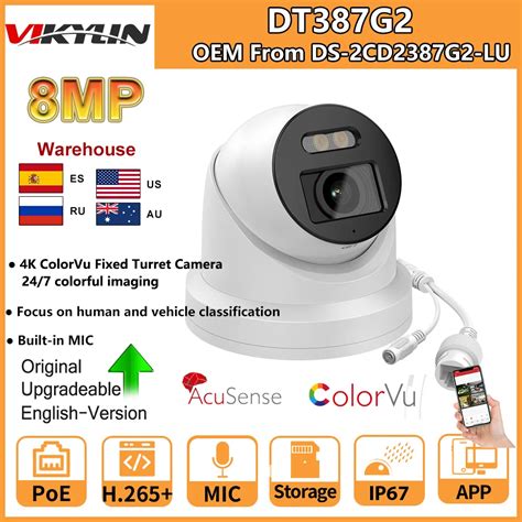 Vikylin HIK OEM 4K Kolorowa Kamera IP DS 2CD2387G2 LU 8MP Wie Yczka