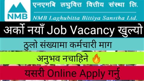 Nmb Laghubitta Bittiya Sanstha Ltd Vacancy New Job Vacancy In