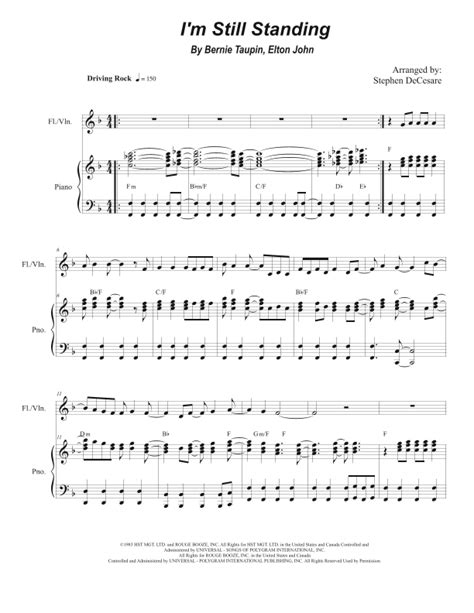 I M Still Standing Arr Stephen Decesare By Elton John Sheet Music For Flute And Piano At