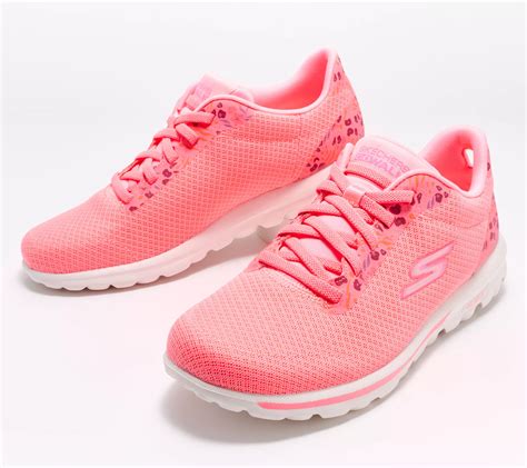 Skechers Gowalk Travel Vegan Washable Bungee Sneakers Rose Path