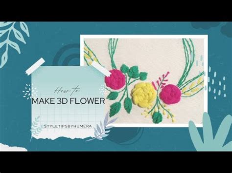 How To Make D Flower D Embroidery Flower Youtube