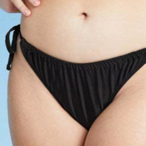 Xhilaration Swim Juniors Shirred Sidetie High Leg Scoop Bikini