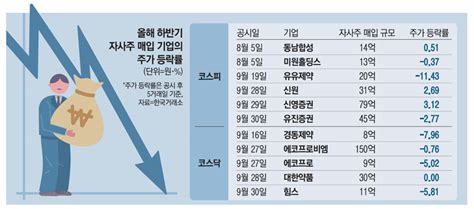 주가 지켜라 자사주 매입한 60개 상장사결과는 한국 증시 앤톡