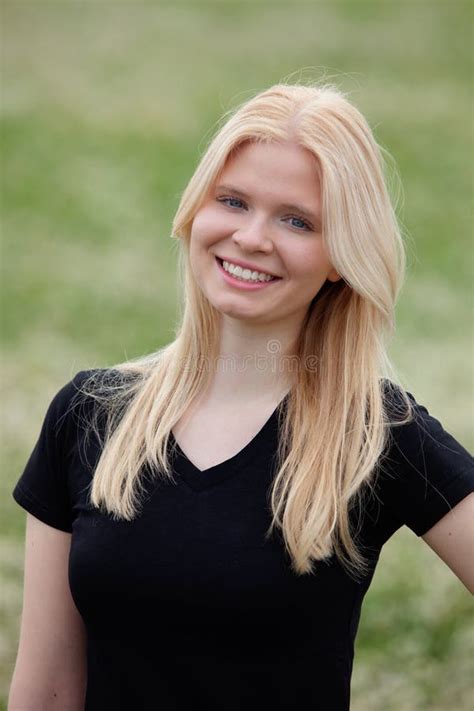 Happy Blonde Girl Surrounded Flowers Stock Photos Free Royalty Free Stock Photos From