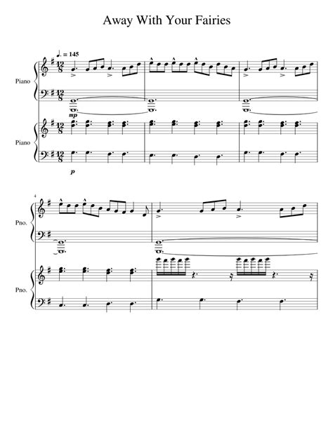 Two Steps From Hell Away With Your Fairies 2 Pianos Sheet Music For