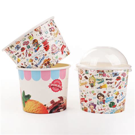 Oz Logo Printed Ice Cream Paper Cup Frozen Yogurt Paper Bowl