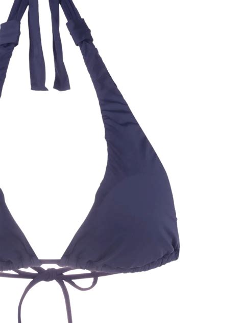 Amir Slama Halterneck Non Wired Bikini Set Blue FARFETCH