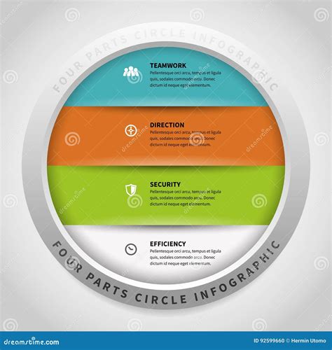 Four Parts Circle Infographic Stock Vector Illustration Of Flow