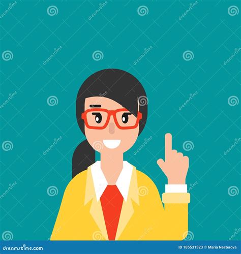 Cute Smiling Teacher Or Tutor Avatar Internet Learning Stock