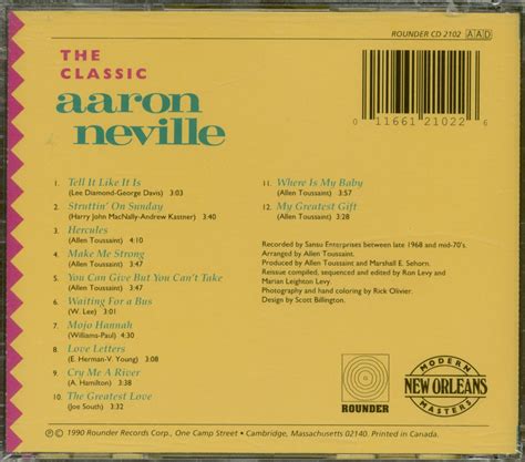 Aaron Neville Cd The Classic Aaron Neville My Greatest T Cd