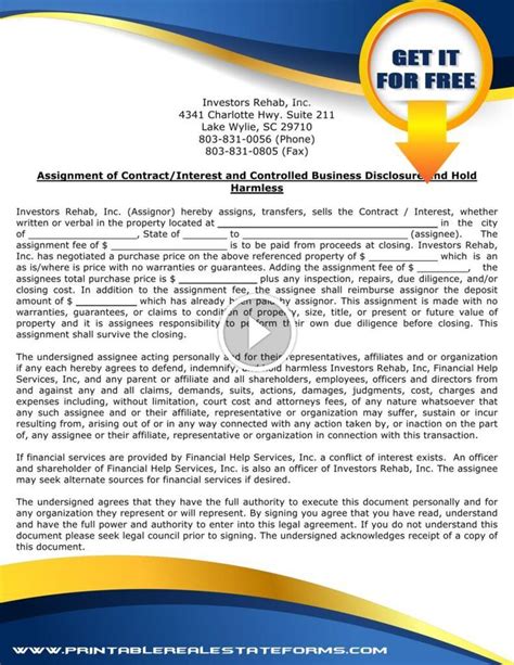 Printable Assignment Of Contract Pdf Word Documents 2023 Contract Assignments Negotiation