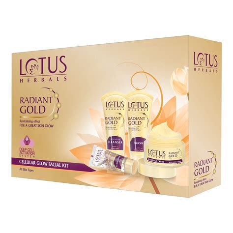 Lotus Herbal Radiant Gold Cellular Glow Facial Kit Amazonde Kosmetik