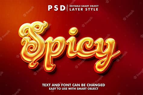 Premium Psd Spicy 3d Text Effect Premium Psd