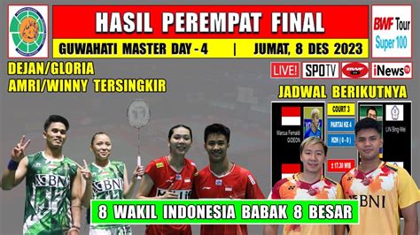 Hasil Guwahati Master 2023 Hari Ini Babak 8 Besar DEJAN GLORIA AMRI