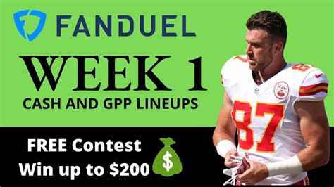 2021 Fanduel Week 1 Nfl Dfs Picks Cash And Gpp Lineups Youtube