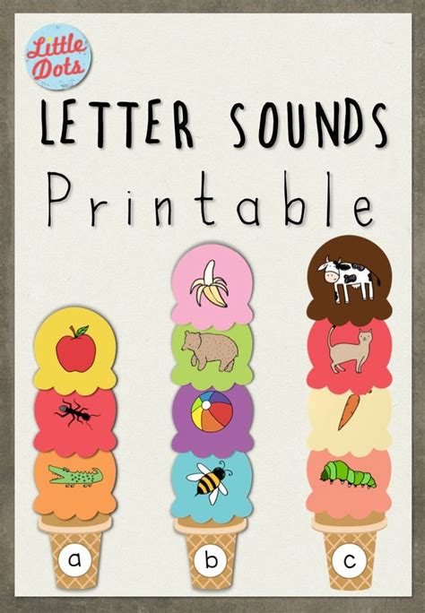 Free Ice Cream Letter Sounds Printable