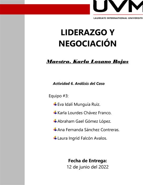 Act Equipo Actividad An Lisis Del Caso Liderazgo Y