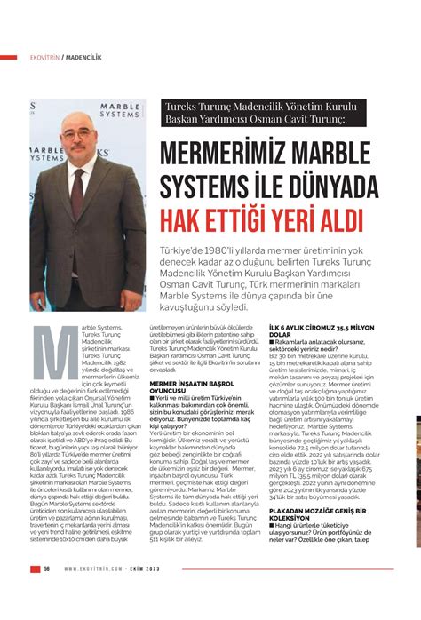 Mermerimiz Marble Systems İle Dünyada Hak Ettiği Yerini Aldı