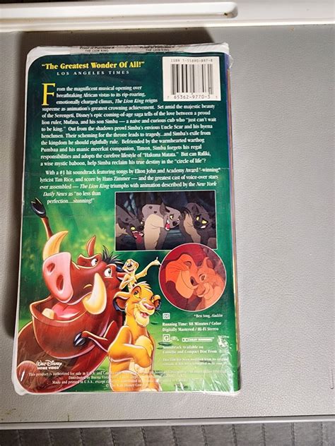 First Edition Sealed The Lion King Vhs Limited Extremely Rare Ebay