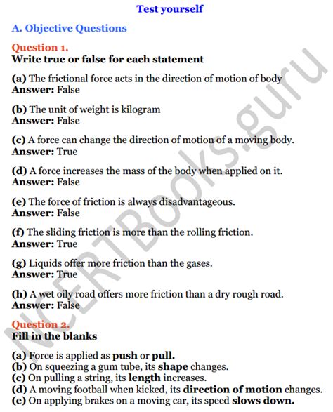 Selina Concise Physics Class 6 ICSE Solutions Chapter 3 Force NCERT Books