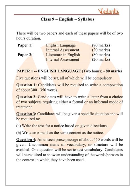 Icse Class English Syllabus Examinations