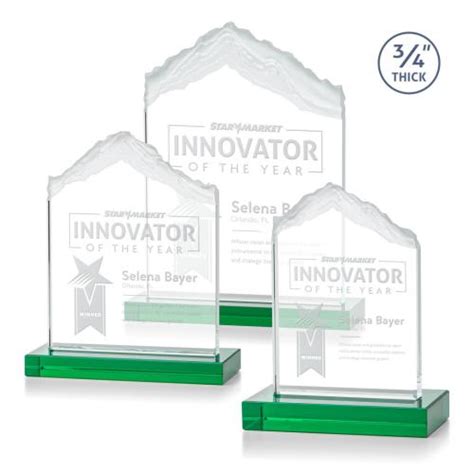 Everest Green Peaks Crystal Award AWS8631 G AbleRecognition